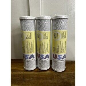 U.S.A. technology carbon block filter cartridges Pack Of 3 9-3/4" x 2-3/4